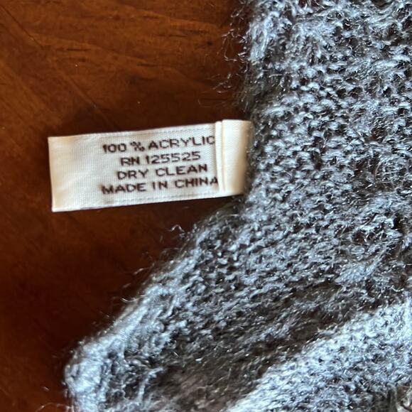 Rikka Gray Acrylic Lightweight Delicate Knit Scarf Soft Cozy - Picture 6 of 6